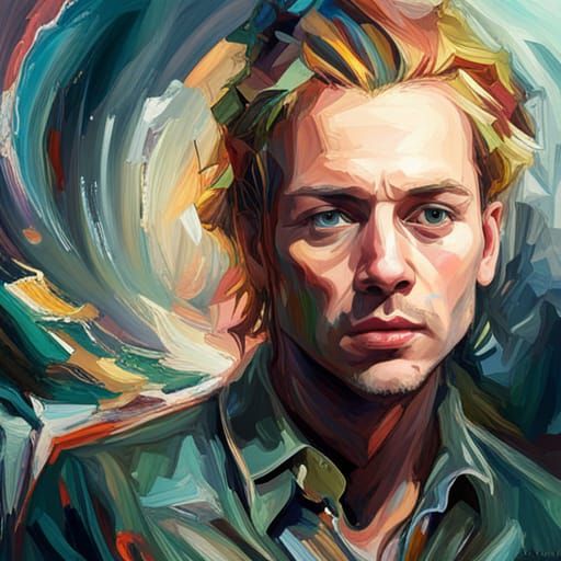Hyperrealistic Portrait in Colorful Splash Art Style