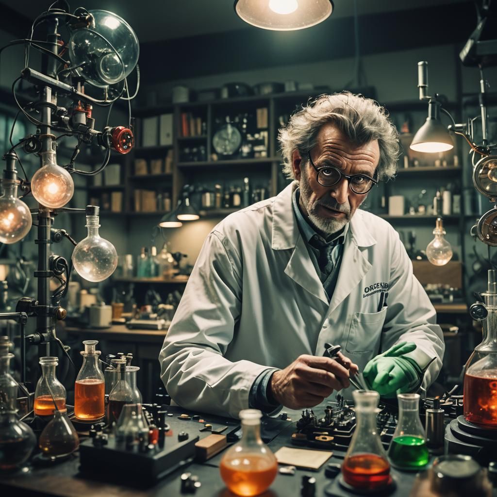 Mad Scientist's Dramatic Lab Invention