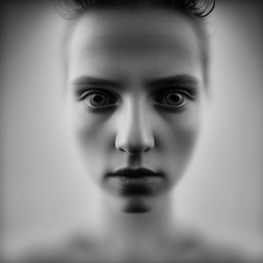 Realistic Female Portrait Close-Up