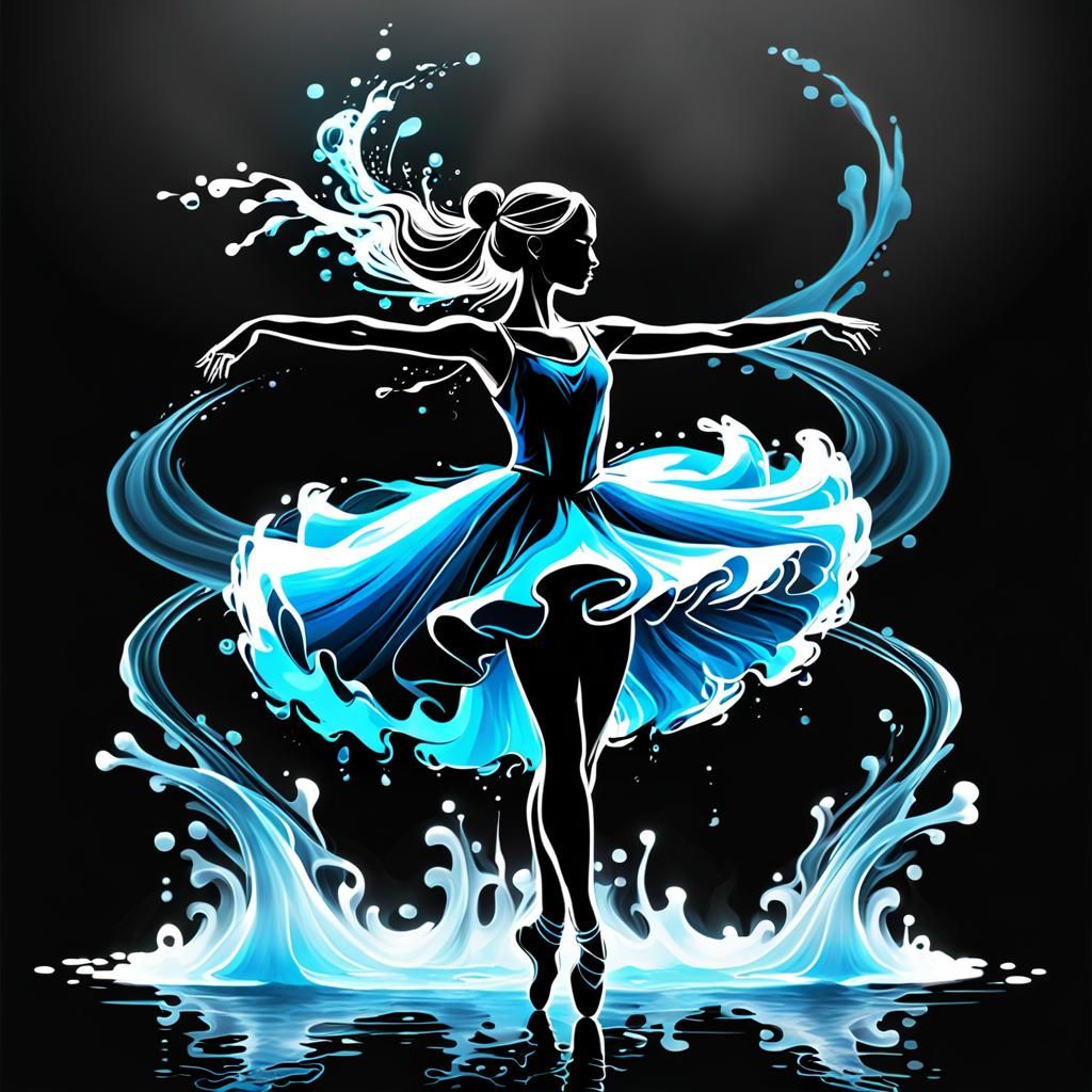 Water Ballerina Abstract: Flowing Body Outline