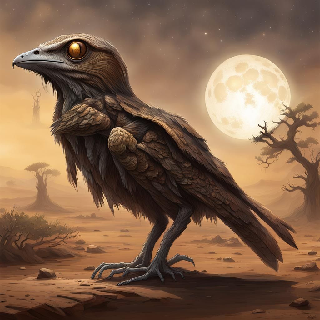 Nightjar Potoo Alien Lifeform on Exoplanet