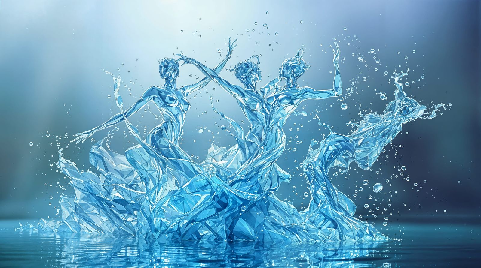 Water Dancers in Ethereal Surrealism