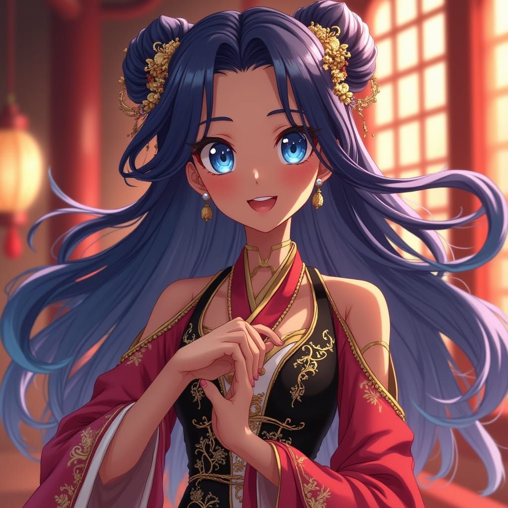Donghua Anime Empress Bride with Ombre Hair