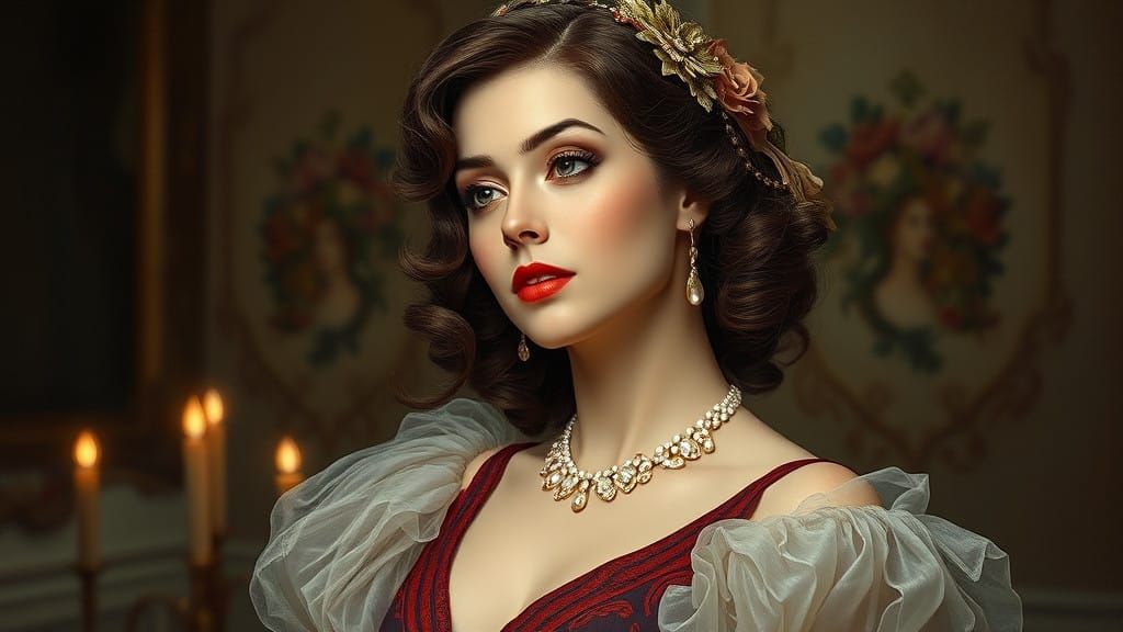 Elegant Art Deco Woman in a Chic Gown