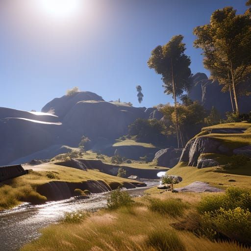 Hyperrealistic FPS Game Scene with Dynamic Lighting