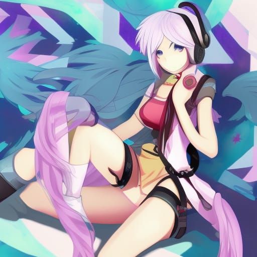 Anime Gamer Girl in Manga Key Visual Style