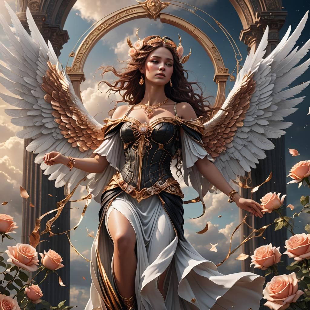 Archangel Descending from Heaven: Fantasy Concept Art