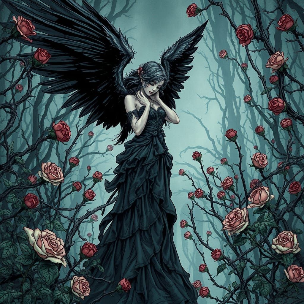 Fallen Angel Weeping in Thorn Cathedral: Manga Art