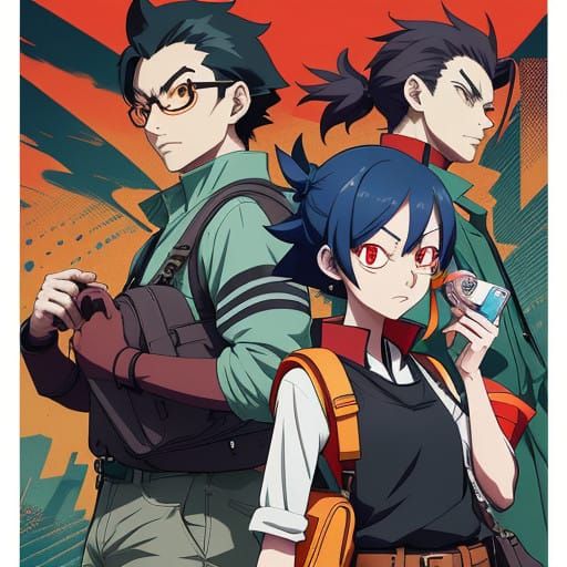 Cel-Shaded Postman Bag in Anime Style