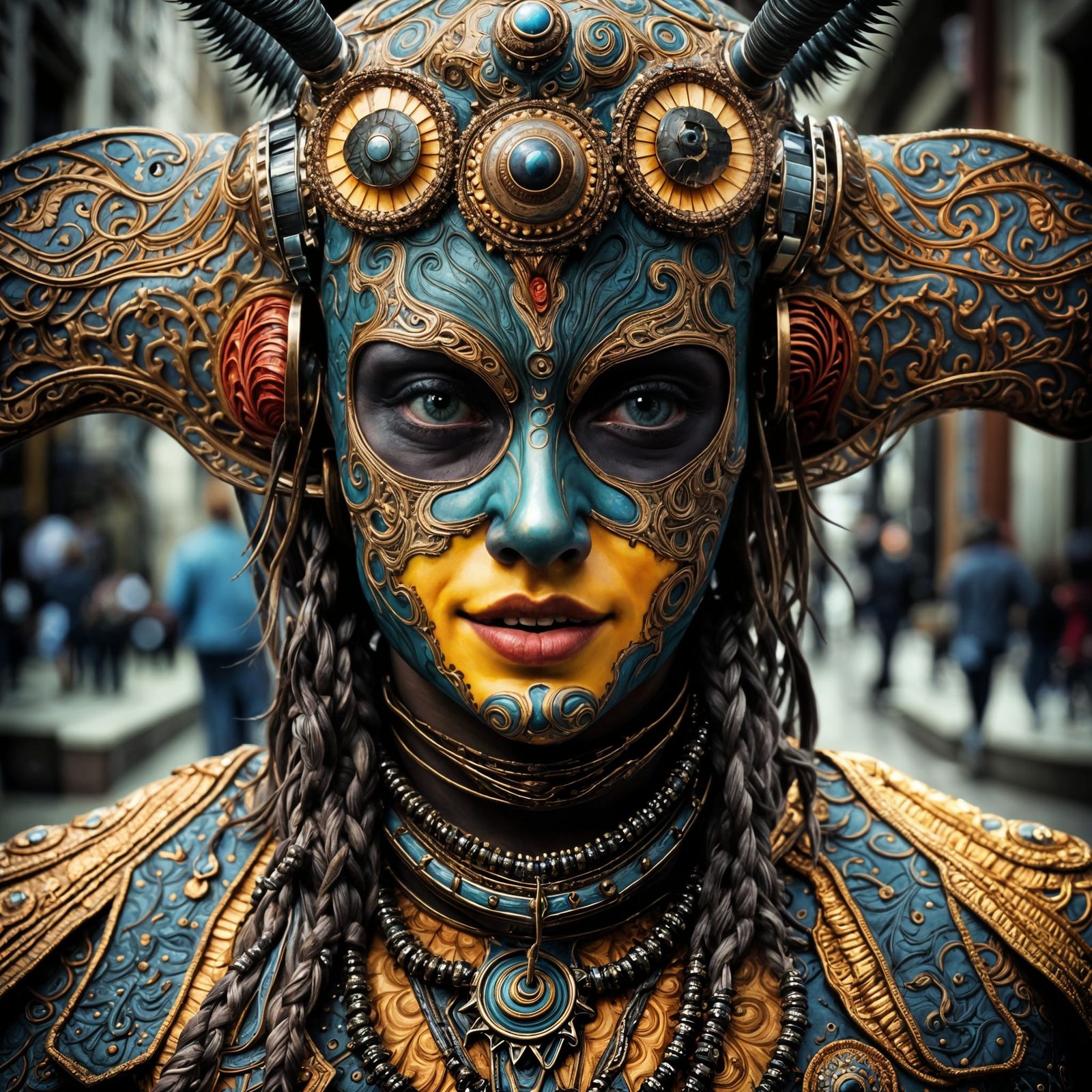 Photorealistic Aliens in Exotic Clothing, Striking Photograp...
