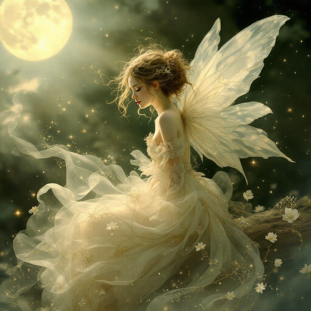 Fairy in Moonlit Whimsy