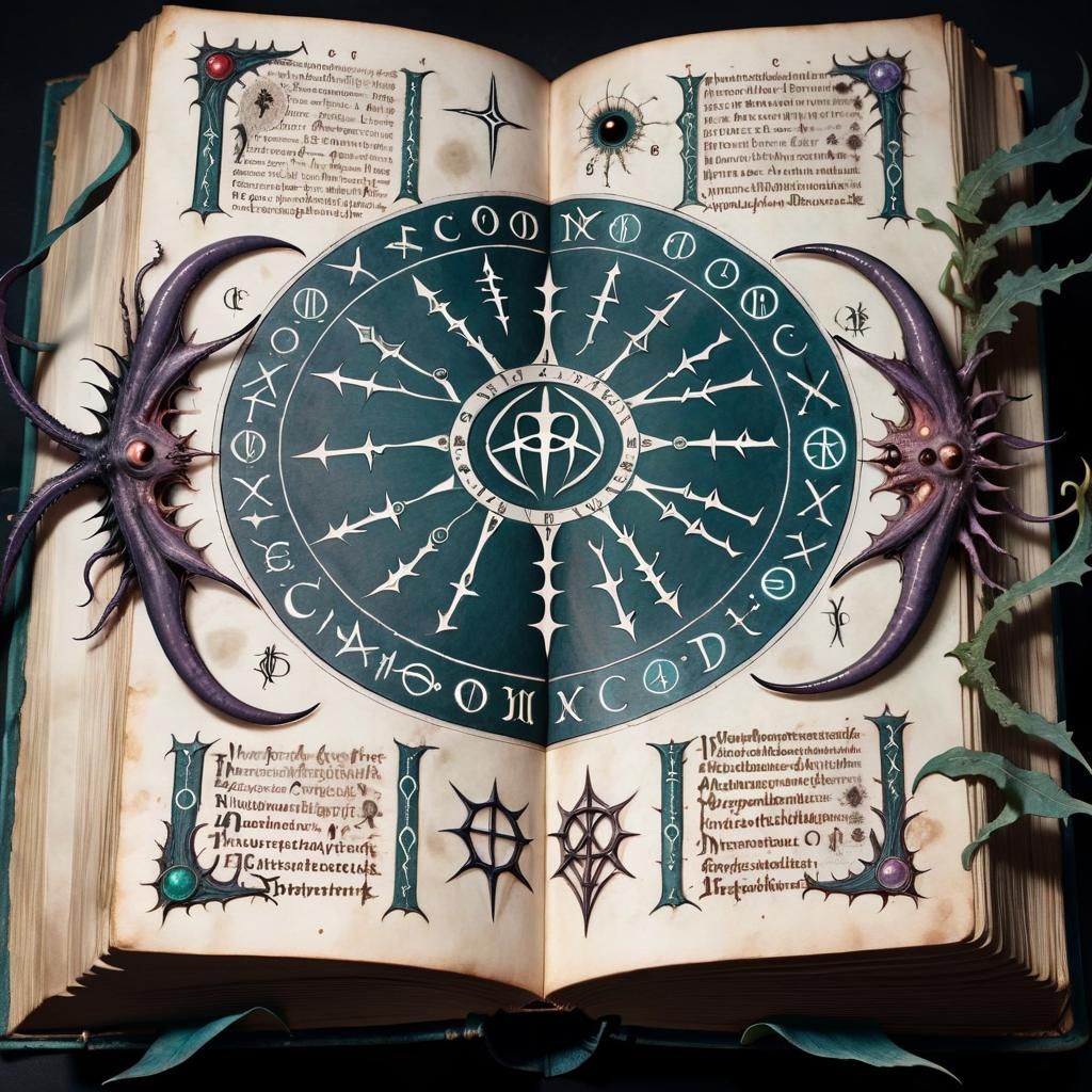 Necronomicon Page with Eldritch Writing