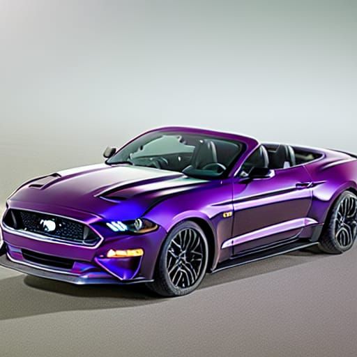 Purple Ford Mustang Convertible Side View