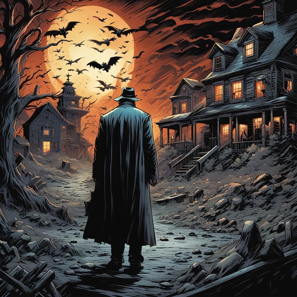 Scary Man in Comic Book Art Style