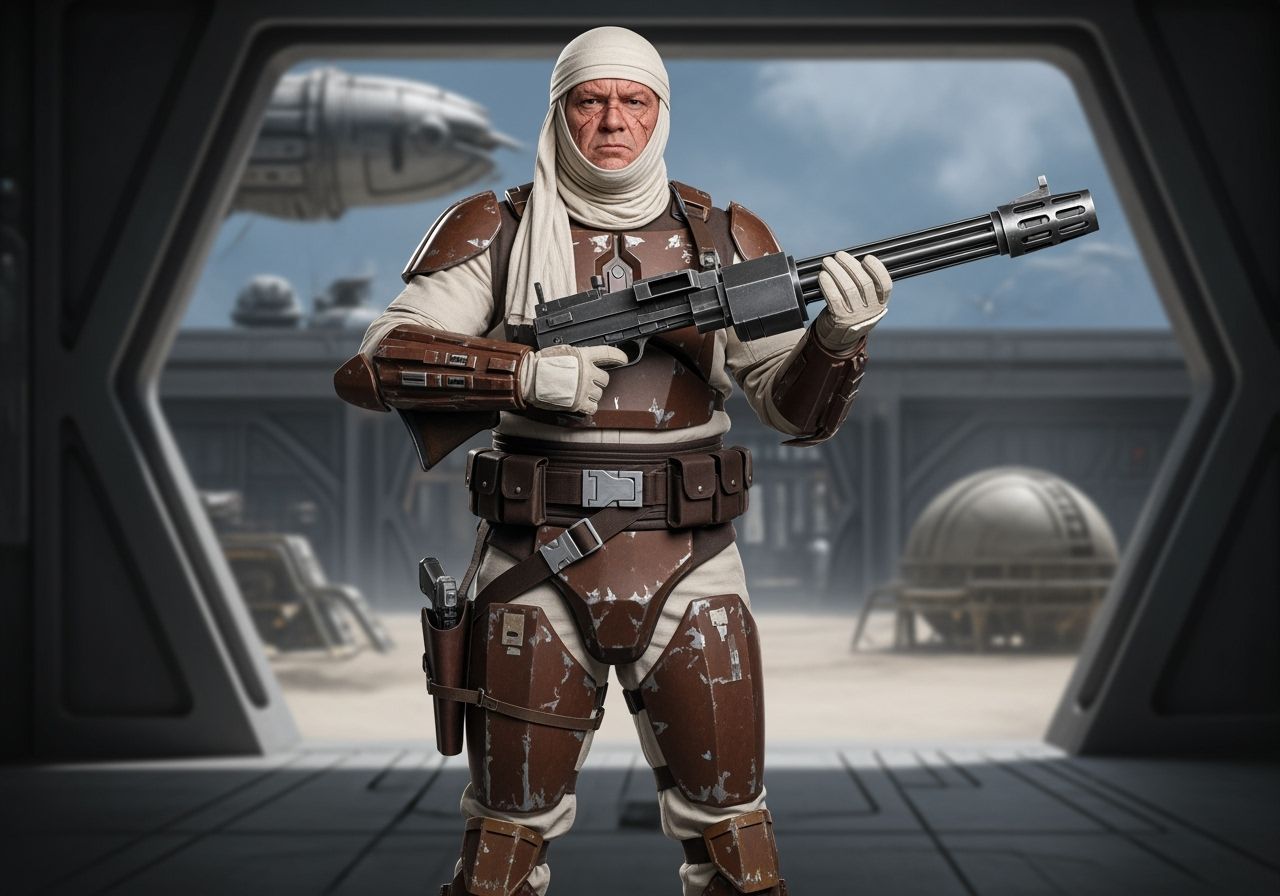Star Wars Dengar Studio Shot with Blaster Rifle