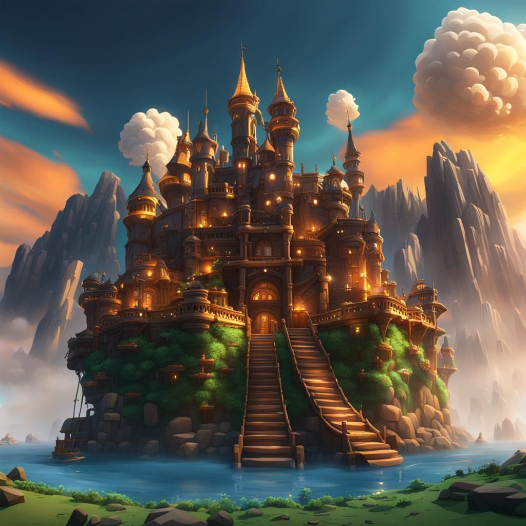Detailed Roblox Matte Painting in Fantasy Style