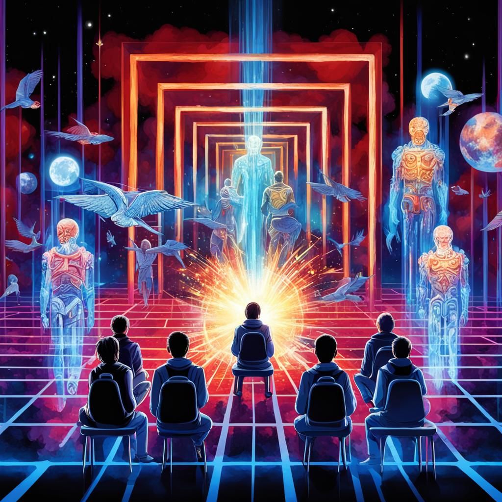 Life Review Begins with Ethereal Beings: Digital Art