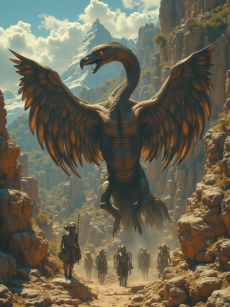 Mythological Creatures in Surreal Movie Poster