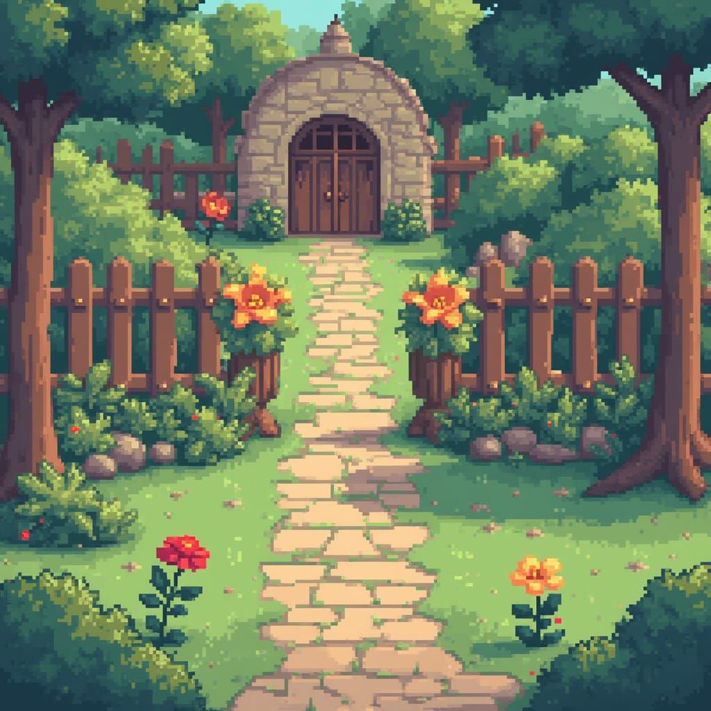 8-Bit Pixel Art Garden Tileset