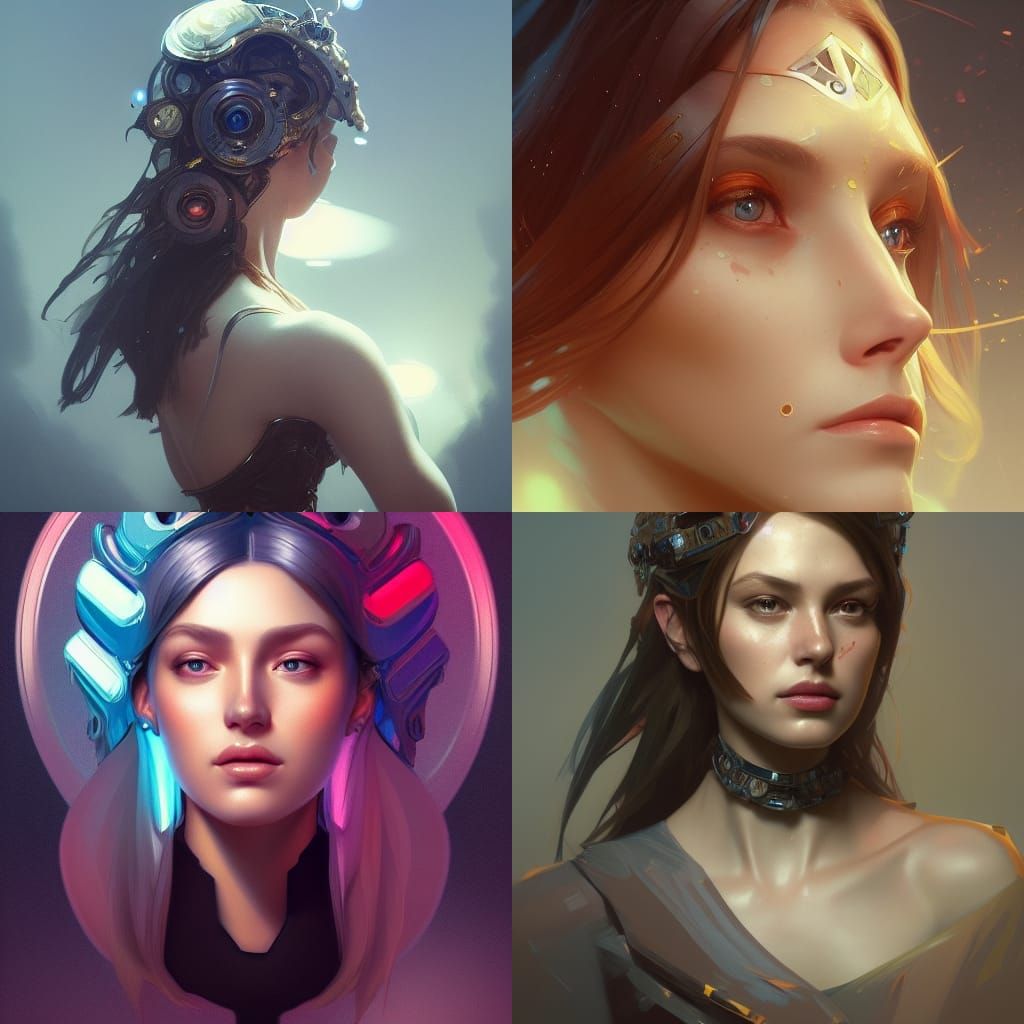 Android Queen Portrait in Hyperdetailed Style