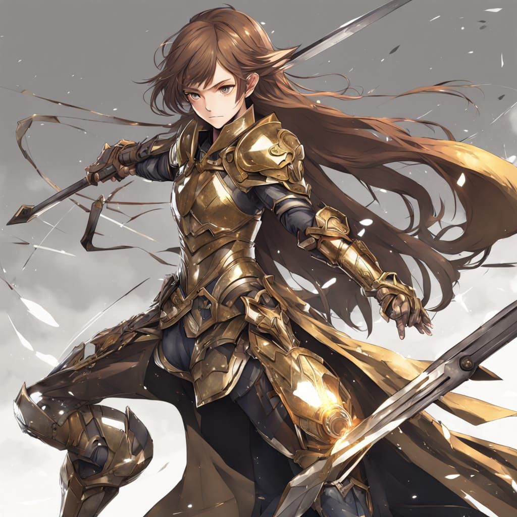 Anime Elf Warrior Running Into Battle