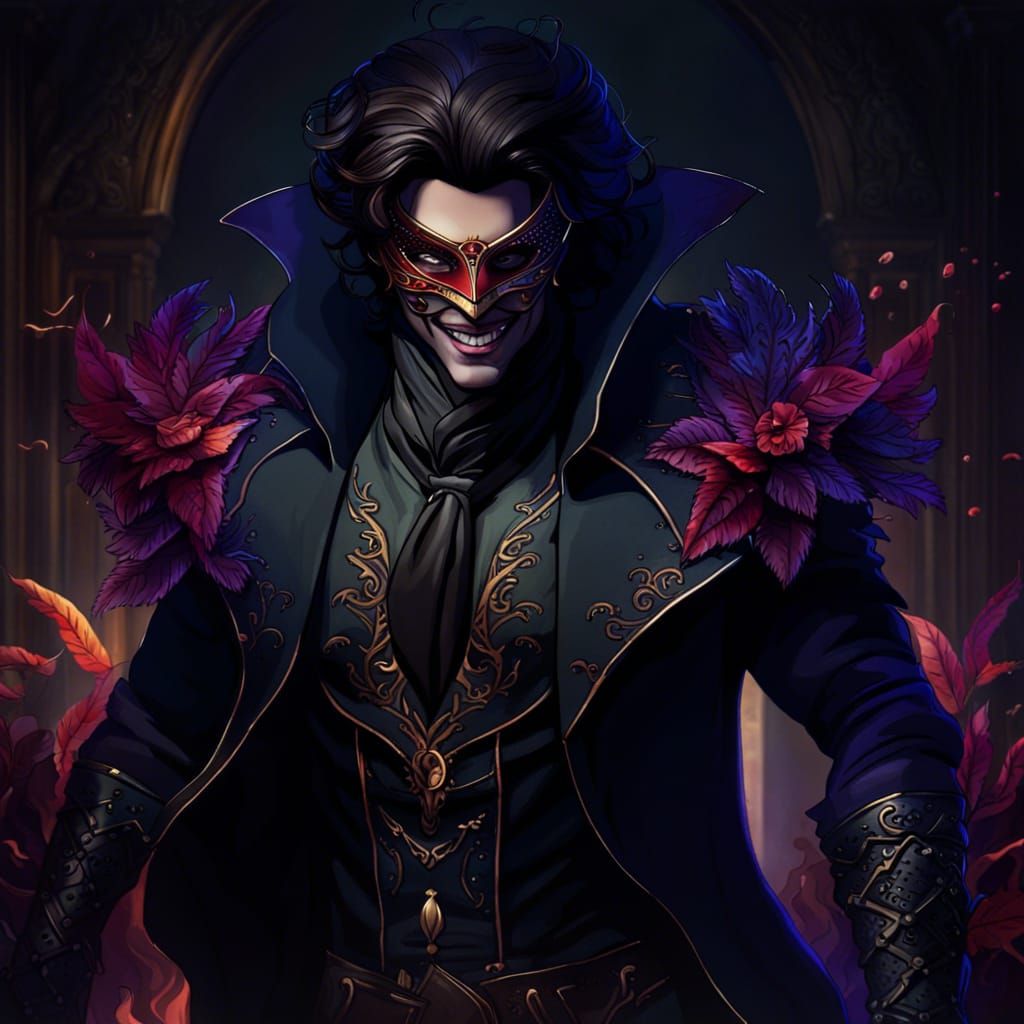 Handsome Rogue with Masquerade Mask in Fantasy Art