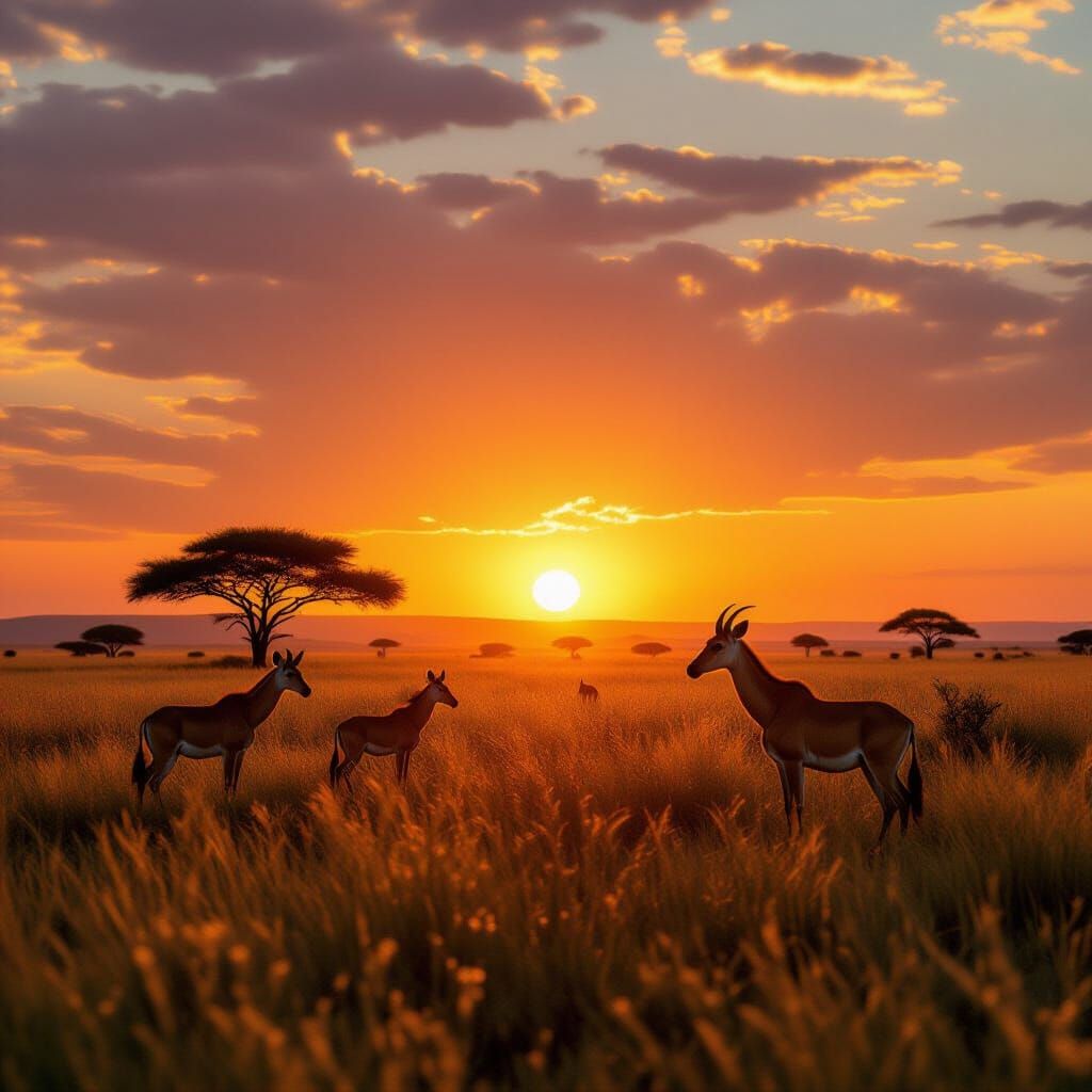 African Sunset in Style of Cinematographers