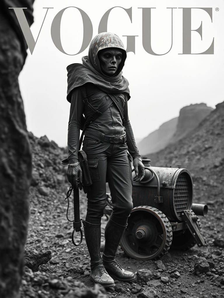 Surreal Fine Art Photograph of Alien Coal Miner