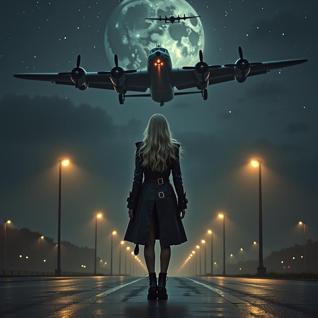 Cinematic Blonde and Vintage Bombers at Night