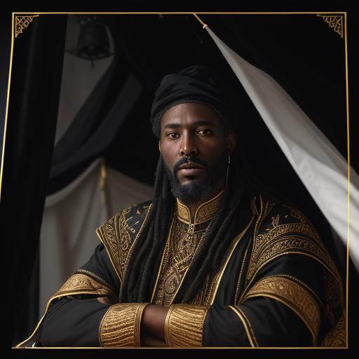Black King Solomon Portrait in Natural Lighting