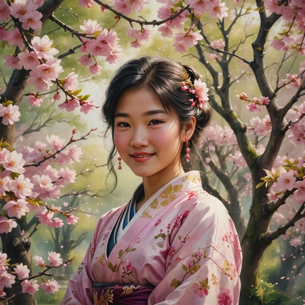 Dreamy 80s Asian Girl in a Nostalgic Anime Style