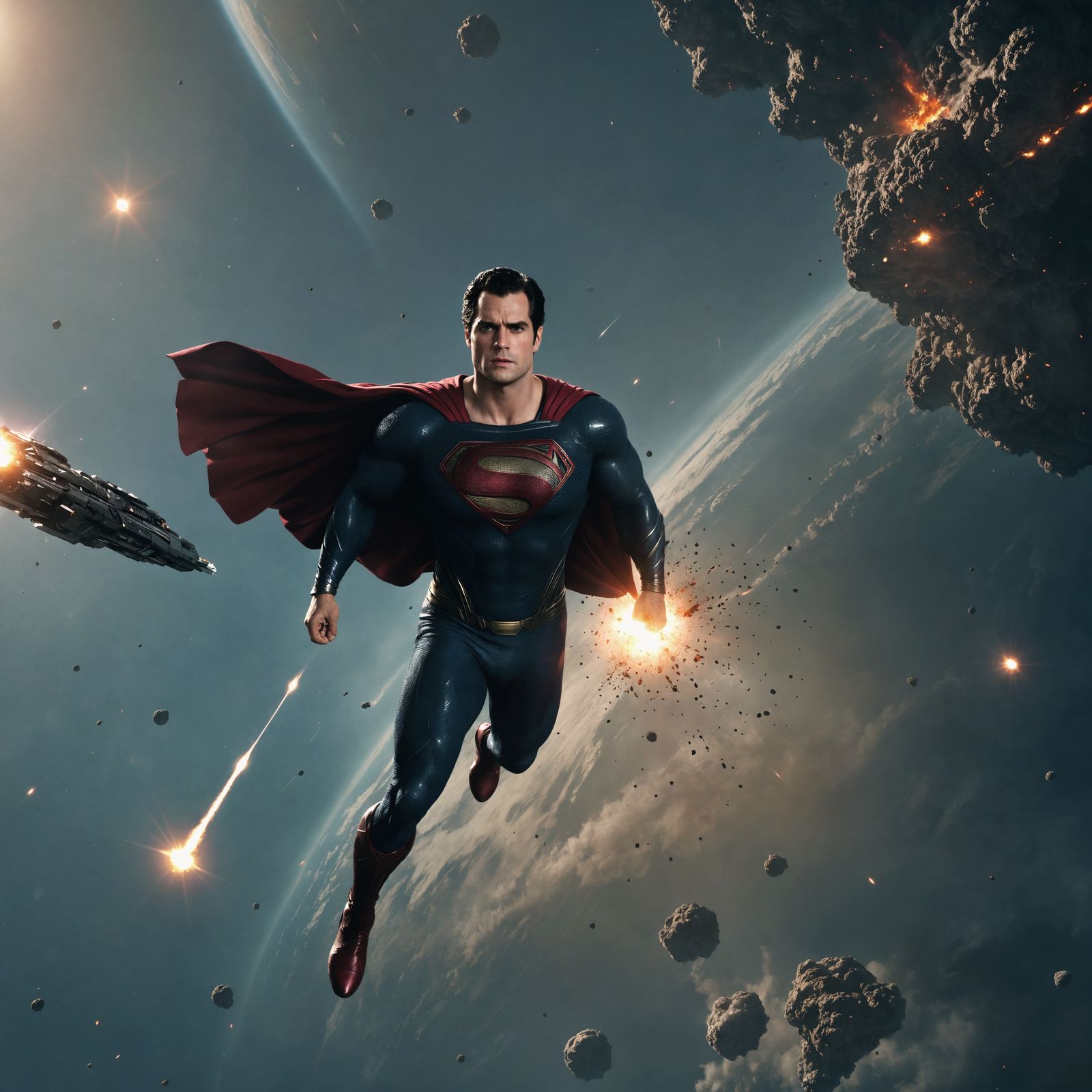 Superman Intercepts Meteor in Epic Space Rescue