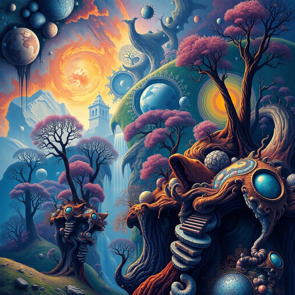 Abstract Fractal Landscape Inspired by Beksiński