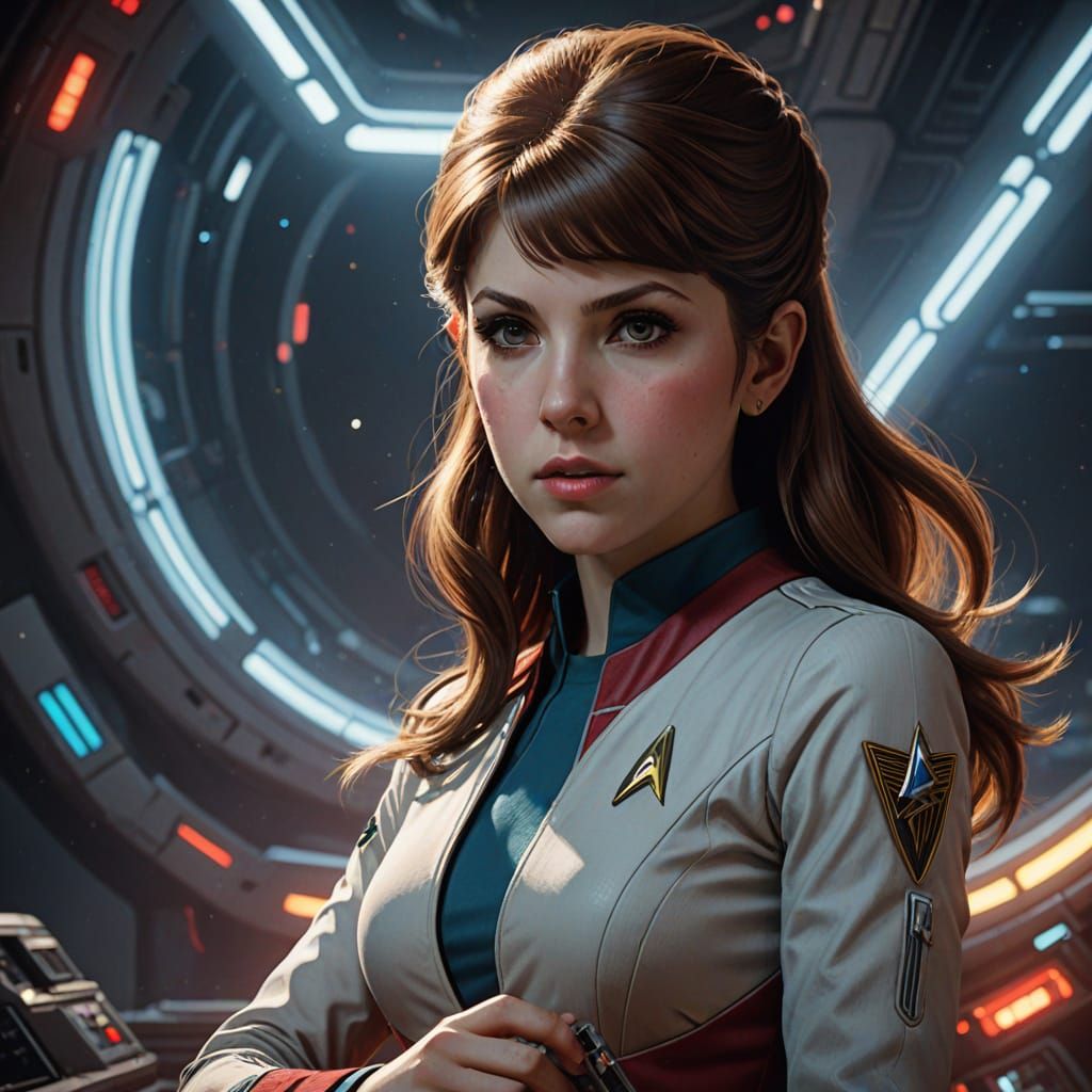 Anna Kendrick in 1960s Star Trek Style Portrait