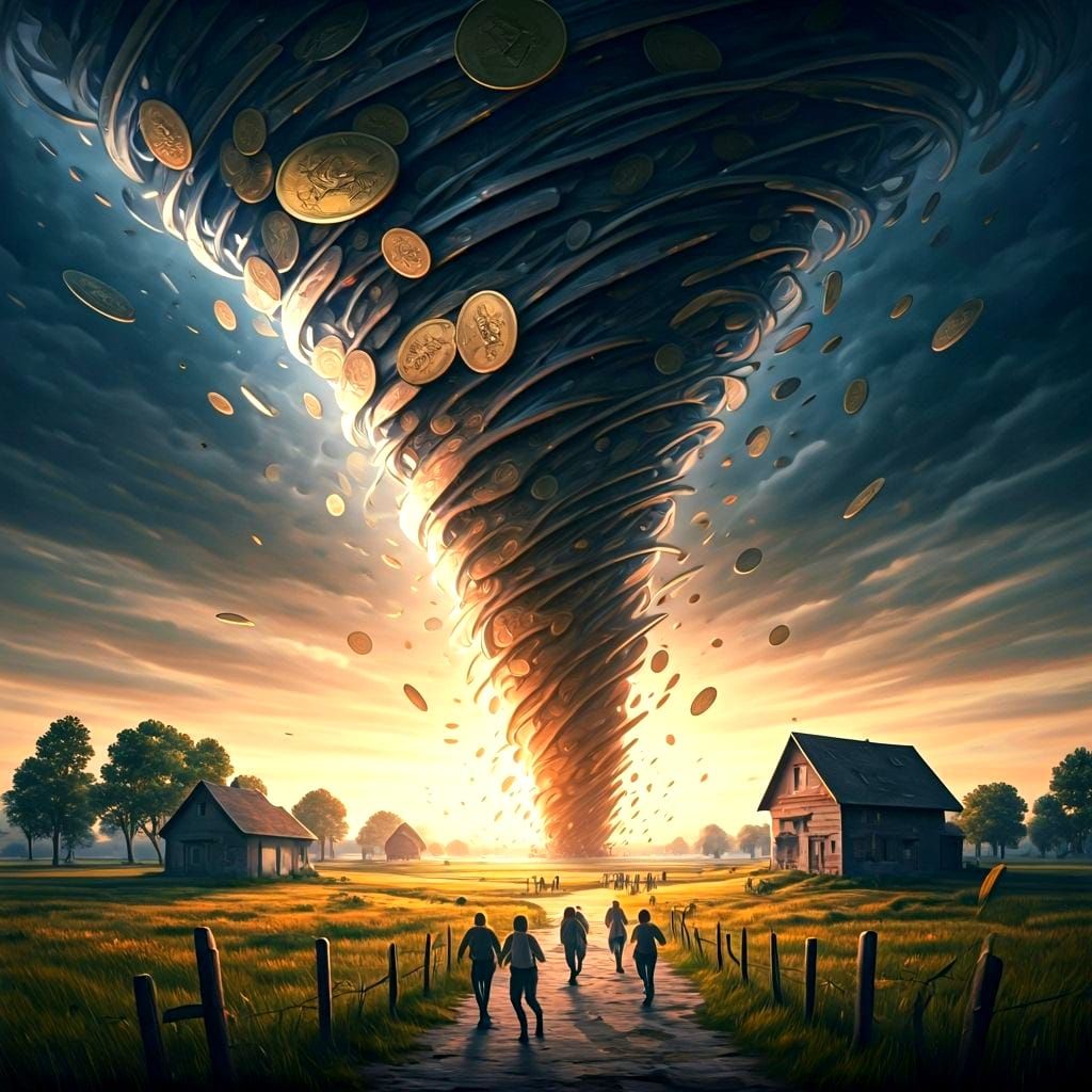 Hurricane of Coins Devastates Rural Landscape