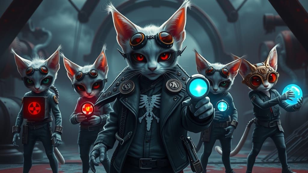 Dark Feline Hunters Emerge from Noir City Shadows