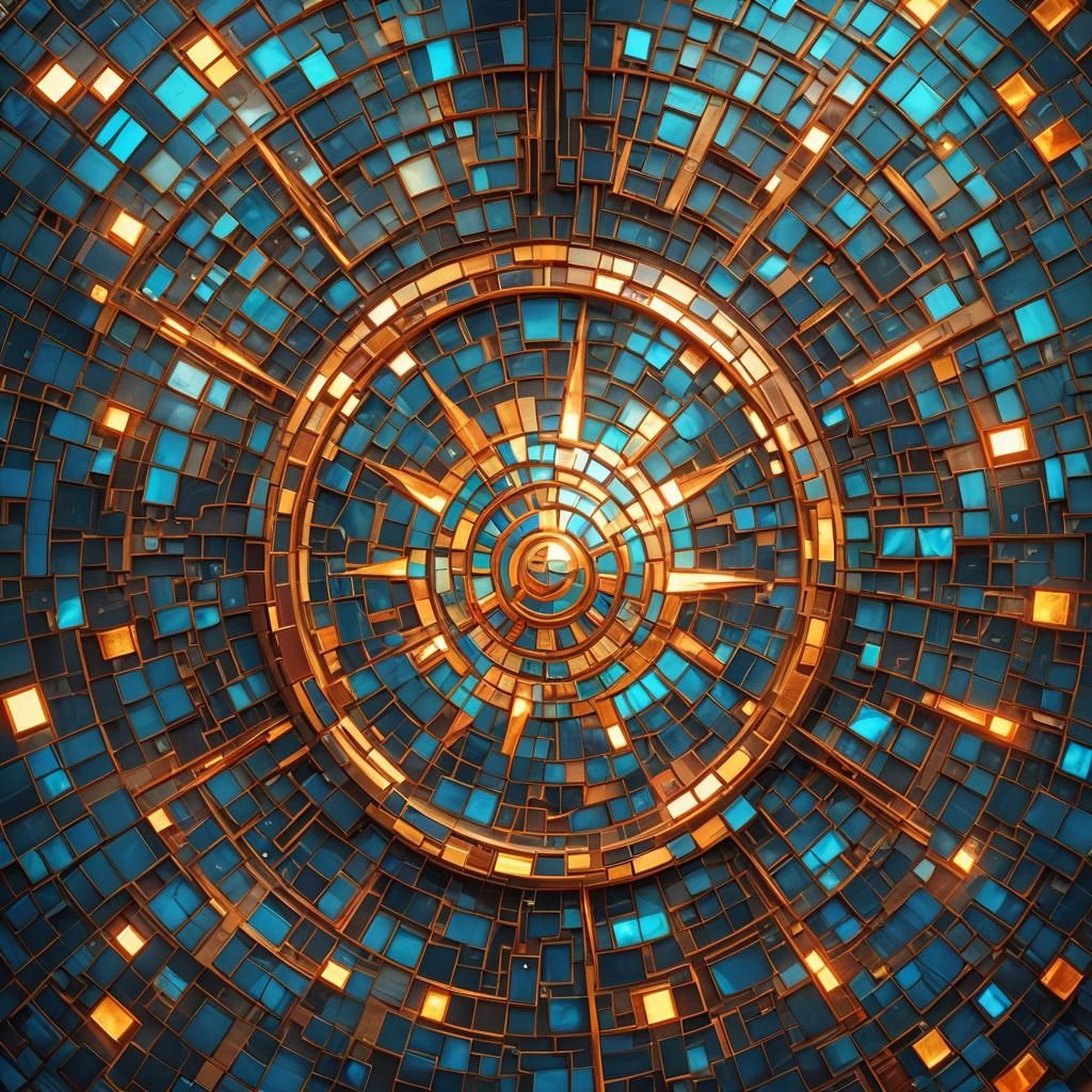 Fantastical Light and Energy Mosaic in Deep Color