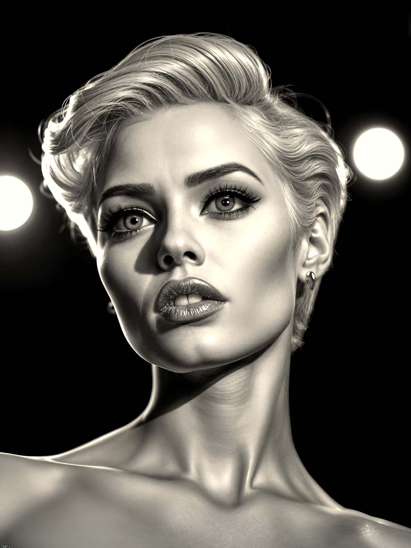 Vintage Hollywood Starlet in Black and White