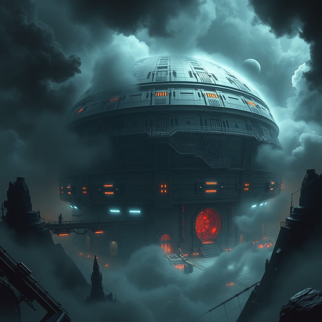 Surreal Sith Research Facility in a Dark, Atmospheric Cyberp...