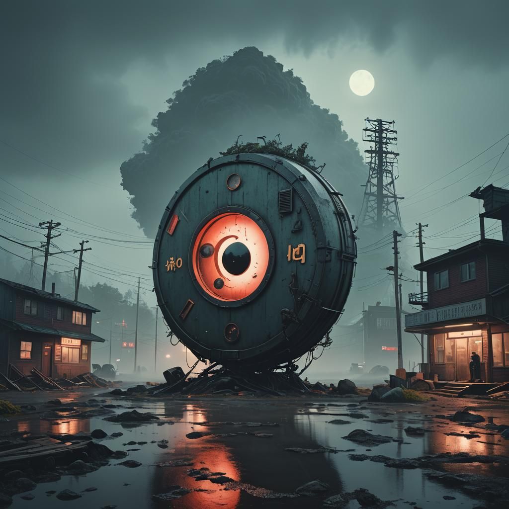 Surreal Yin Yang in Gloomy, Vibrant Autochrome