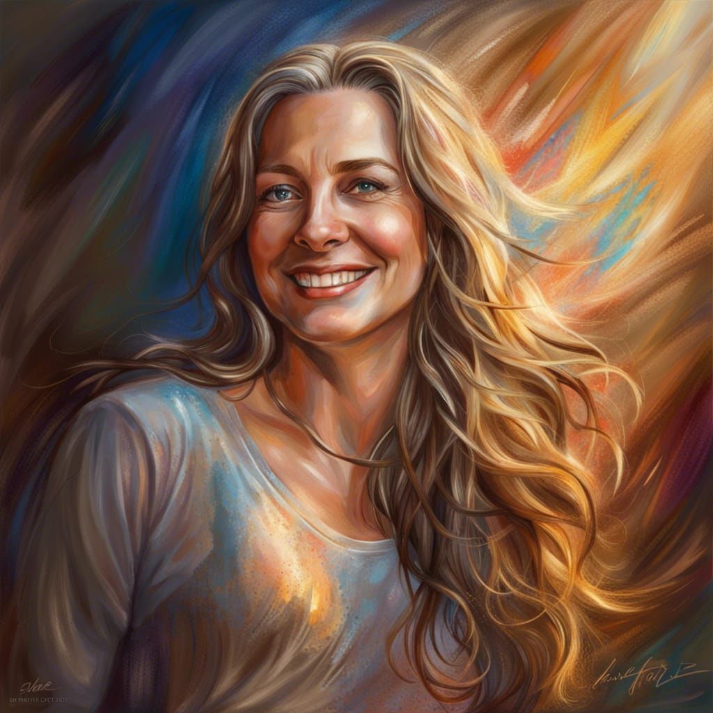 Smiling Silver-Haired Woman: Hyperrealistic Portrait