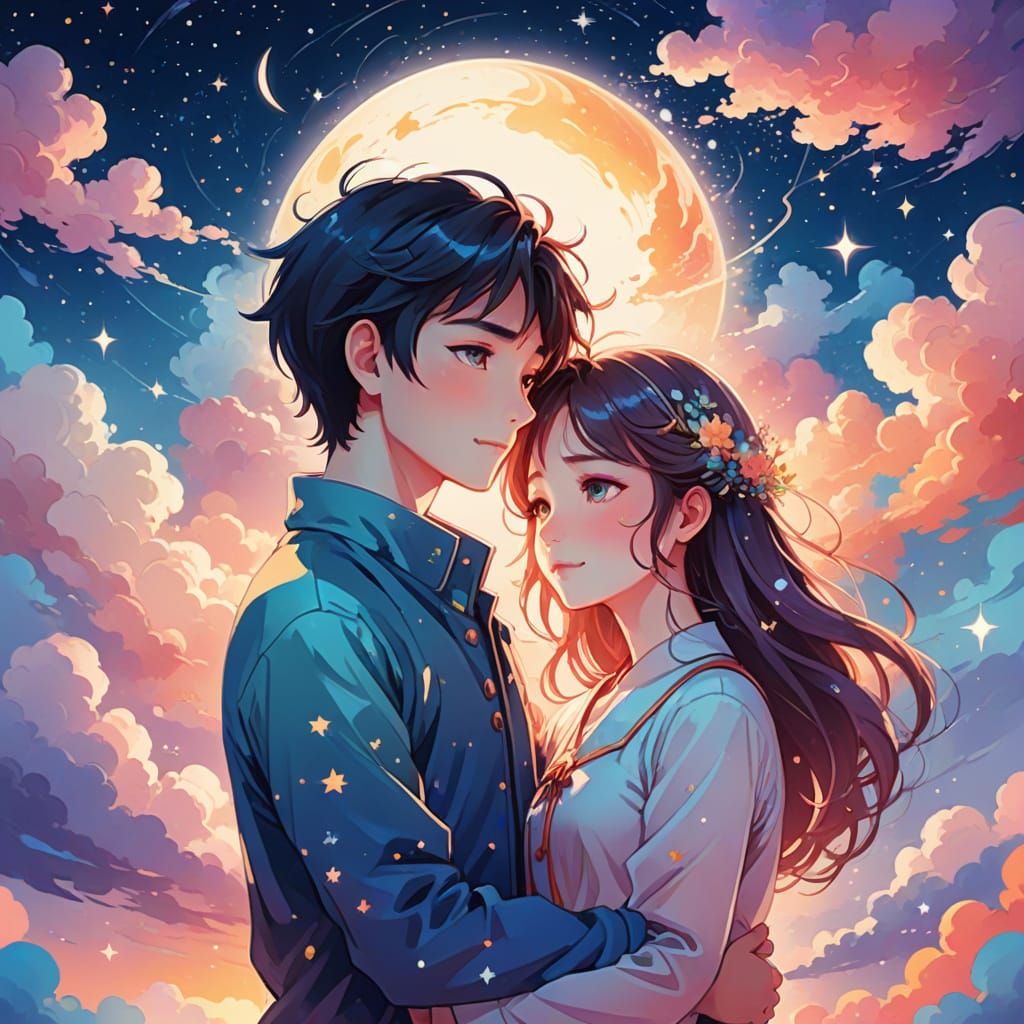 Romantic Anime Dreamscapes in Whimsical Pastel Hues