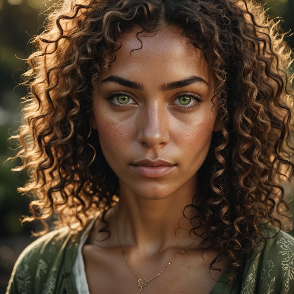 Island Woman Portrait in Golden Hour Lighting