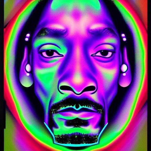 Snoop Dogg in Holographic Astral Art Style