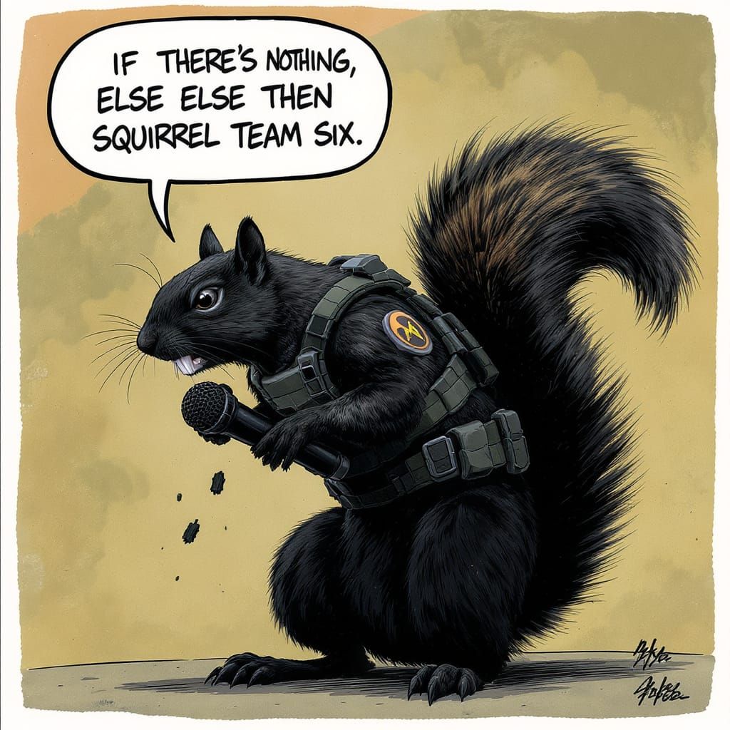 Tactical Squirrel Drops Mic: Squirrel Team Six