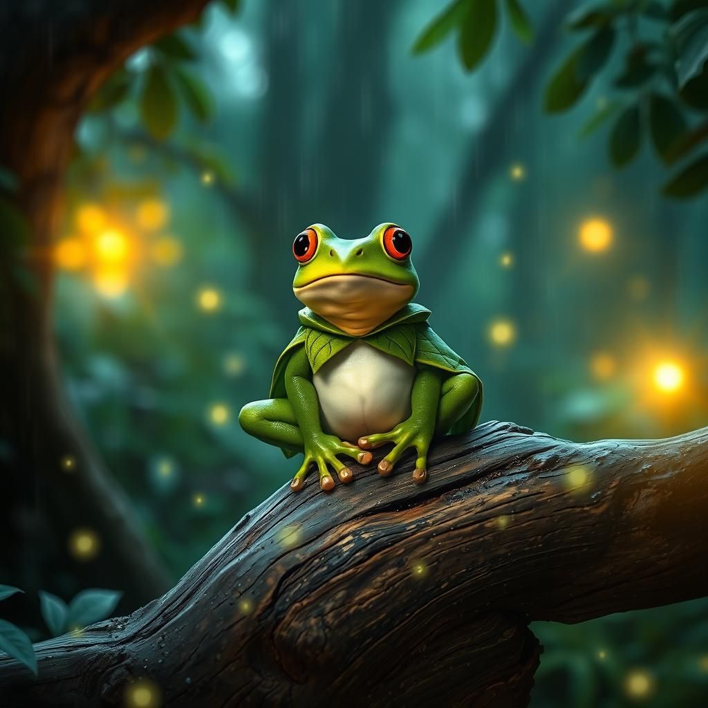 Whimsical Frog Prince in Mystical Forest