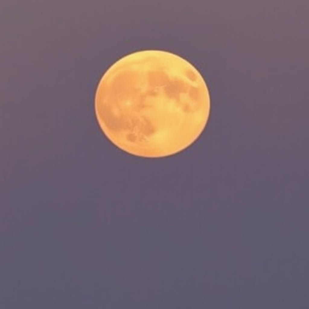 Giant Golden Moon Dominates Night Sky