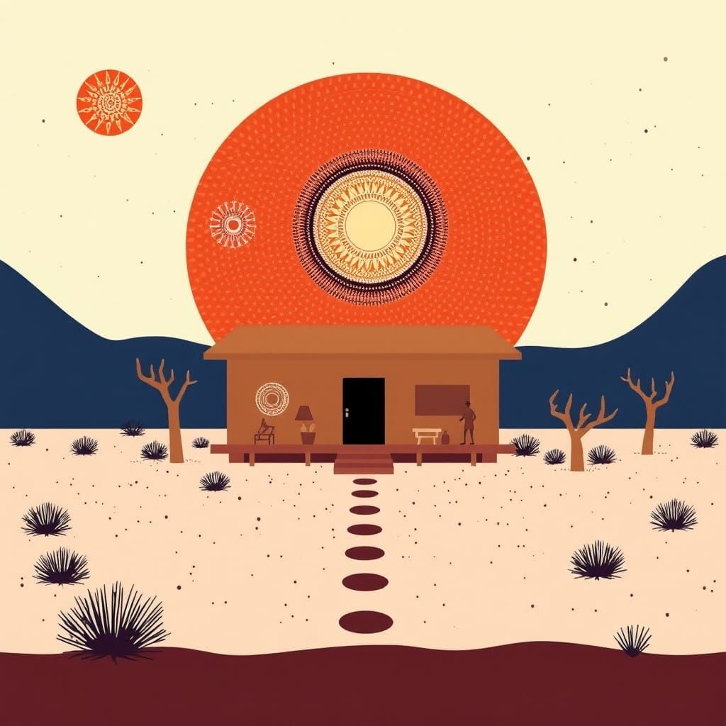 Liminal Desert Station in Aboriginal Style
