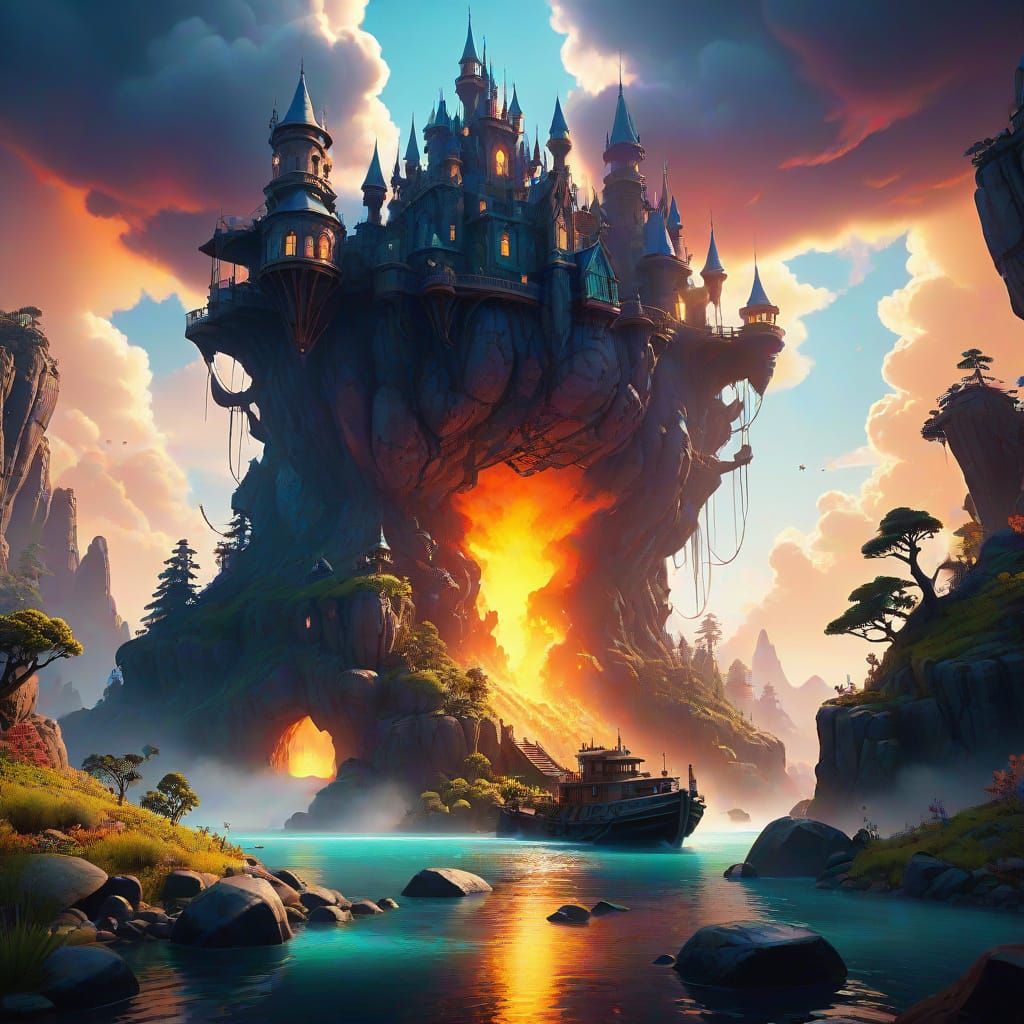 Surreal World of Vibrant Elements Converge in Cinematic Wond...