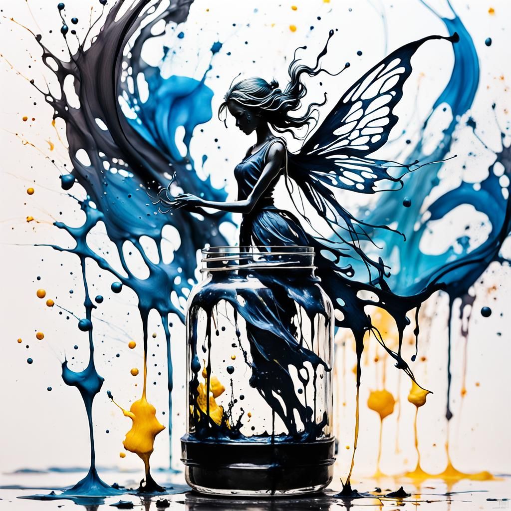 Ink Fairy Emerges: Mixed Media Ink Sculpture